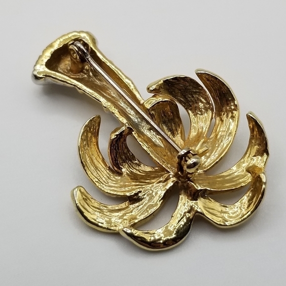 Liz Claiborne Pineapple Brooch Gold Silver Tone Palm Tree Tropical Pin Lot - Picture 5 of 13